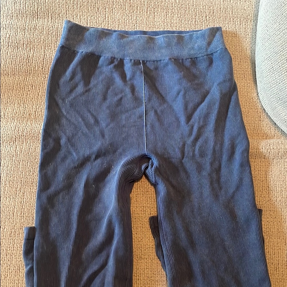 Fabletics Blue Ribbed Leggings
